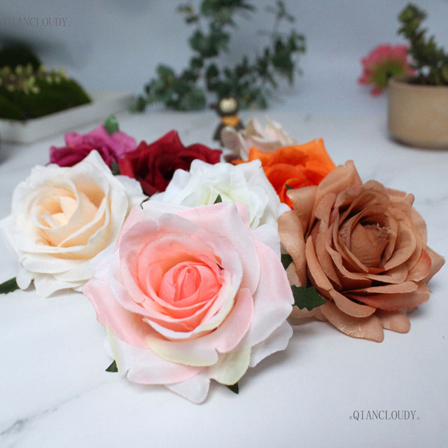 Róża sztuczny diament - 1/10/100 sztuk - europejski styl, jesienny kwiat z jedwabiu - dekoracja ściany ślubnej, samochodu, broszka (D66) - Wianko - 7