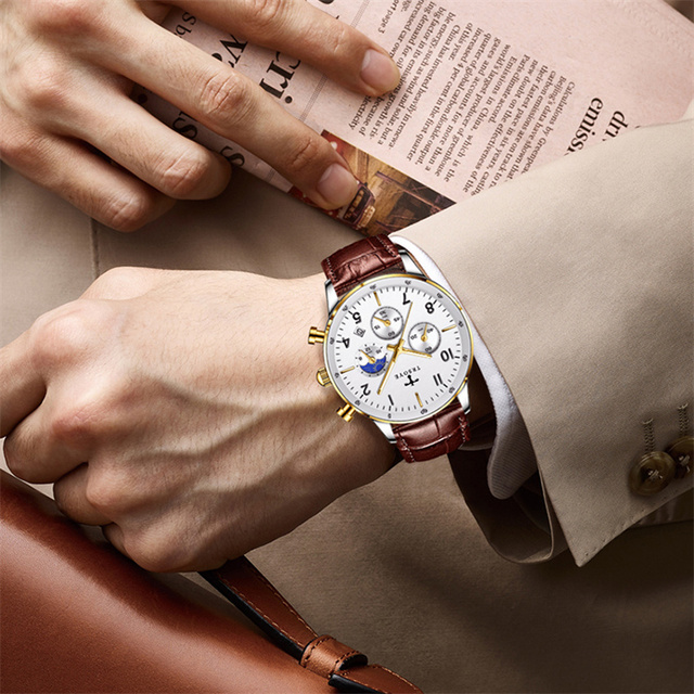 Męski zegarek kwarcowy TRSOYE 668, 24-godzinny wyświetlacz, stoper, wodoodporny 30M - Wianko - 8