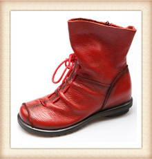 Kobiece, oryginalne skórzane buty designer AARDIMI na jesień/zimę. Solidne, płaskie martensy na co dzień - Wianko - 12