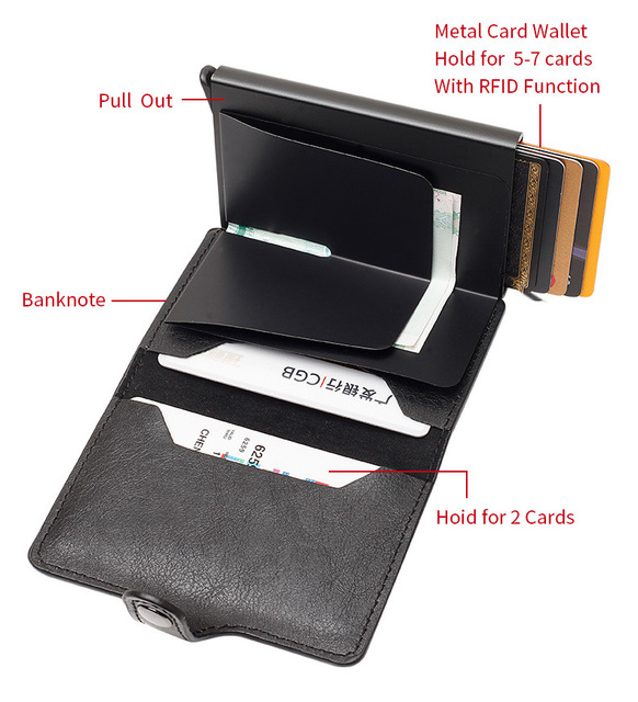 Nowoczesne etui RFID EISIPURI 2021 na karty męskie z antymagnetyczną ochroną, wykonane z wytrzymałej skóry PU, stylowa mini torebka damsko-męska - Wianko - 3