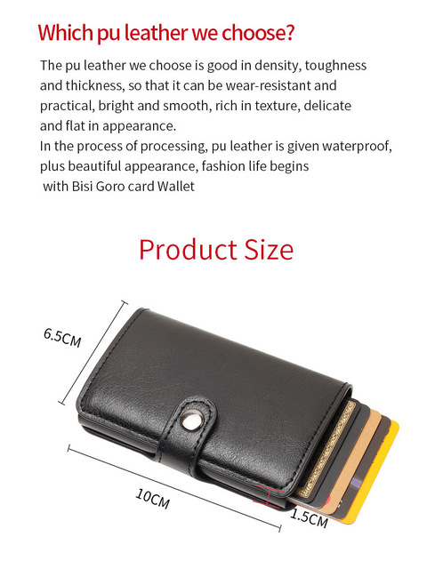 Nowoczesne etui RFID EISIPURI 2021 na karty męskie z antymagnetyczną ochroną, wykonane z wytrzymałej skóry PU, stylowa mini torebka damsko-męska - Wianko - 4