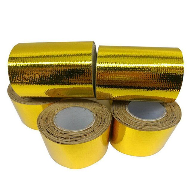Odblaskowa taśma termiczna złota 50mm x 10M do izolacji rur - Wianko - 3