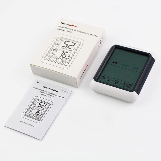 ThermoPro TP55 - cyfrowy termometr i higrometr - stacja pogodowa do domu z podświetlanym ekranem dotykowym - Wianko - 8