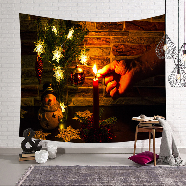 Gobeliny - Świąteczna tapeta ścienna z poliestru do dekoracji pokoju, dywan plażowy, piękne świąteczne motywy, Tapis De Chambre - Wianko - 13