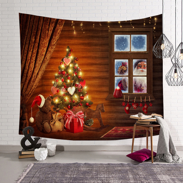 Gobeliny - Świąteczna tapeta ścienna z poliestru do dekoracji pokoju, dywan plażowy, piękne świąteczne motywy, Tapis De Chambre - Wianko - 11