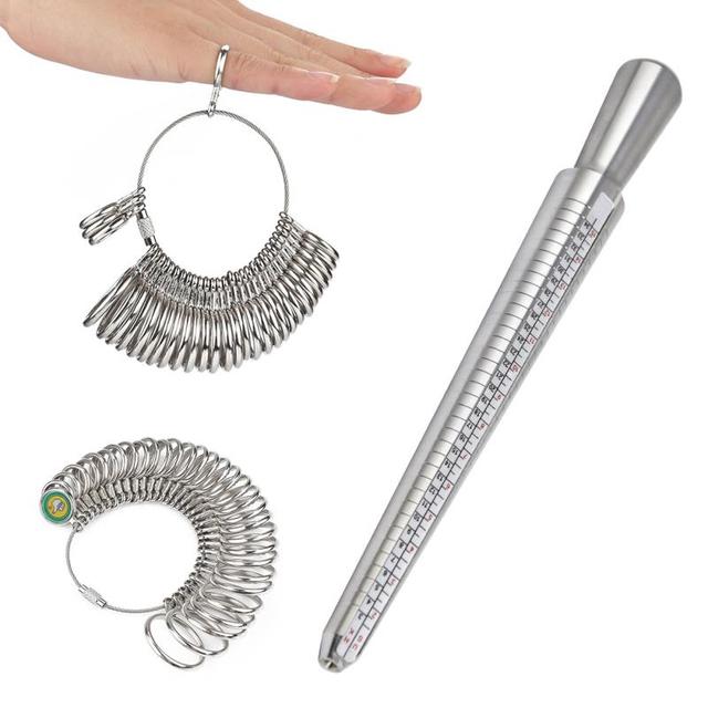 Narzędzia jubilerskie - Drążek metalowy pierścień Sizer do pomiaru rozmiarów palców pierścieni, kij powiększalnik, trzpień Gauge - zestaw narzędzi do tworzenia biżuterii - Wianko - 6