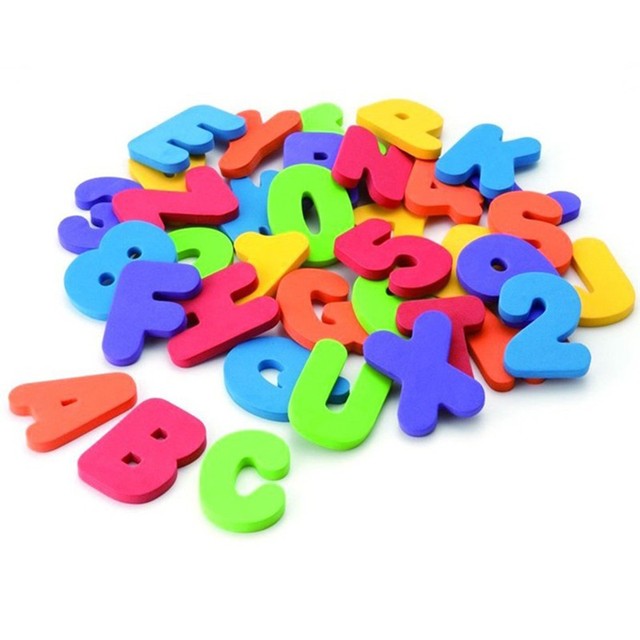 Zestaw 36 miękkich puzzli kąpielowych - alfanumeryczne litery i cyfry EVA dla dzieci - Wianko - 1