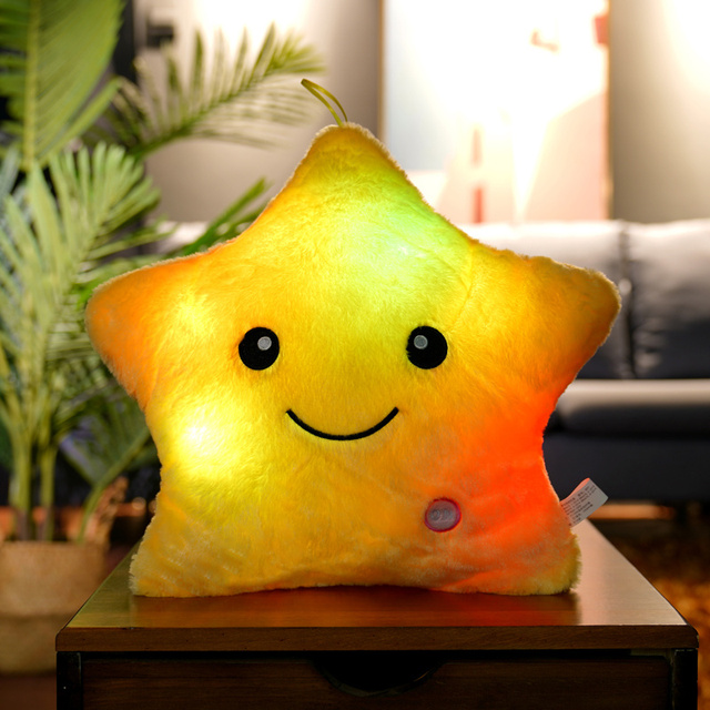 Poduszka pluszowa z kolorowymi gwiazdkami, świecąca, 40cm - Wianko - 12