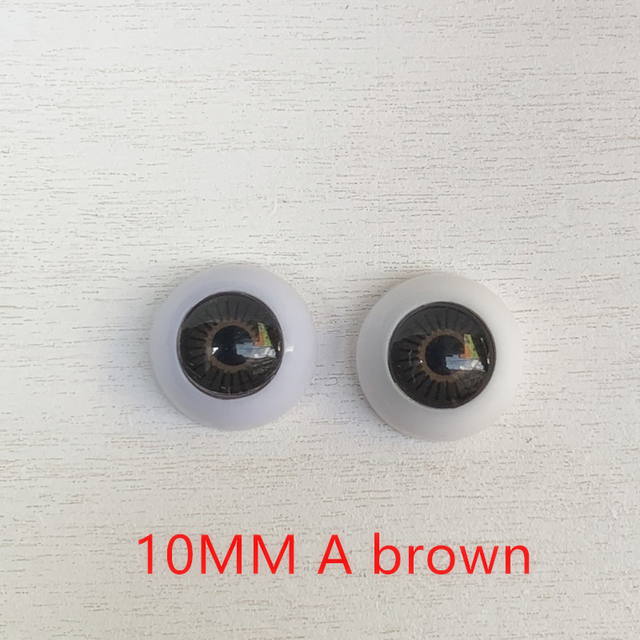 12 Pary Oczu 10/12mm dla Lalek Akrylowe BJD Brązowe 3D DIY Kolorowe Gałki Oczne - Wianko - 5