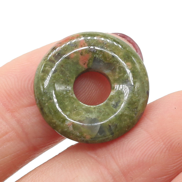 Wisiorek z kamienia naturalnego agaty Unakite Rainbow - 2 sztuki, rozmiar 18x18mm - Wianko - 10