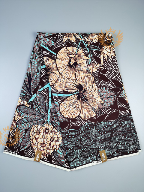 Afrykańska tkanina woskowana Ankara z nadrukami Batik, wysokiej jakości bawełniany materiał z wstawkami, do szycia ubrań N601a - Wianko - 40