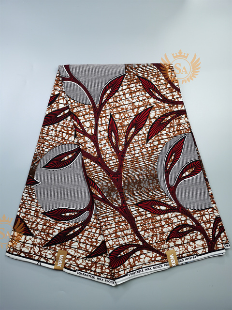 Afrykańska tkanina woskowana Ankara z nadrukami Batik, wysokiej jakości bawełniany materiał z wstawkami, do szycia ubrań N601a - Wianko - 45