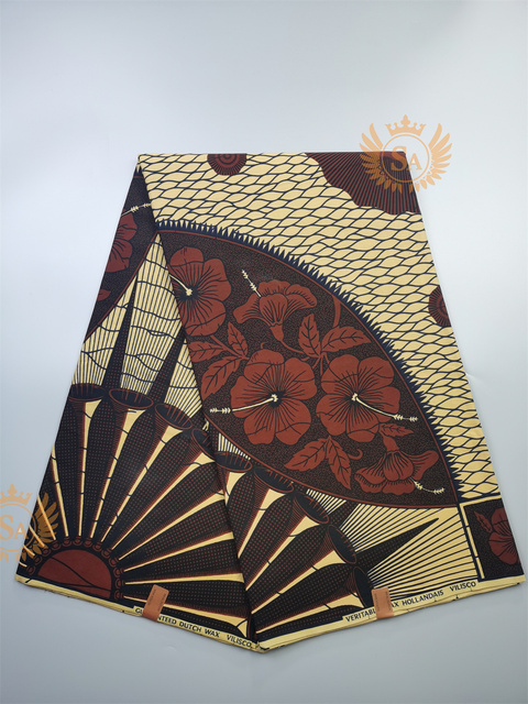 Afrykańska tkanina woskowana Ankara z nadrukami Batik, wysokiej jakości bawełniany materiał z wstawkami, do szycia ubrań N601a - Wianko - 42