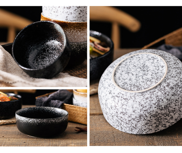 Japońska ceramika - Miseczka stołowa Larg 8 cali, porcelanowa miska na zupę, ramen, sałatki, owoce i ryż - Wianko - 10