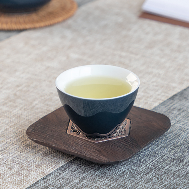 Zestaw 2 handmade ceramicznych filiżanek chińskich, butik, porcelanowy, do herbaty - Wianko - 3