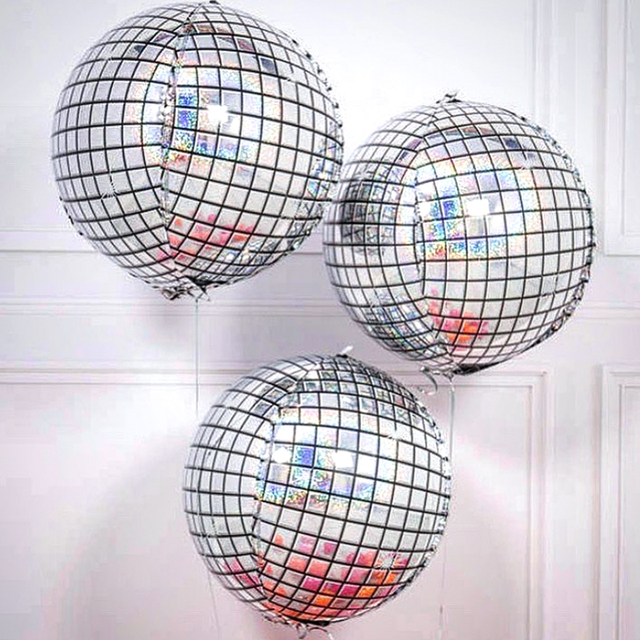 22 calowe srebrne 4D disco balony z laserem - zestaw 5 sztuk - Wianko - 2