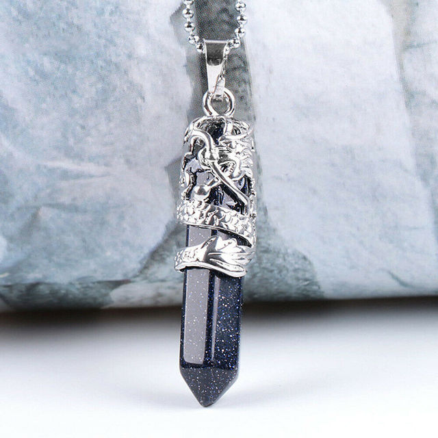 Naszyjnik z naturalnym kryształem kwarcowym sześciokątnym Chakra - biżuteria uzdrawiająca dla kobiet - Wianko - 12