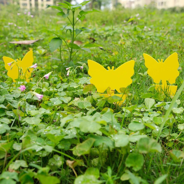 Żółta motyl pułapka na muchy - dwustronna lepka deska do ogrodu i gospodarstwa domowego - Wianko - 5