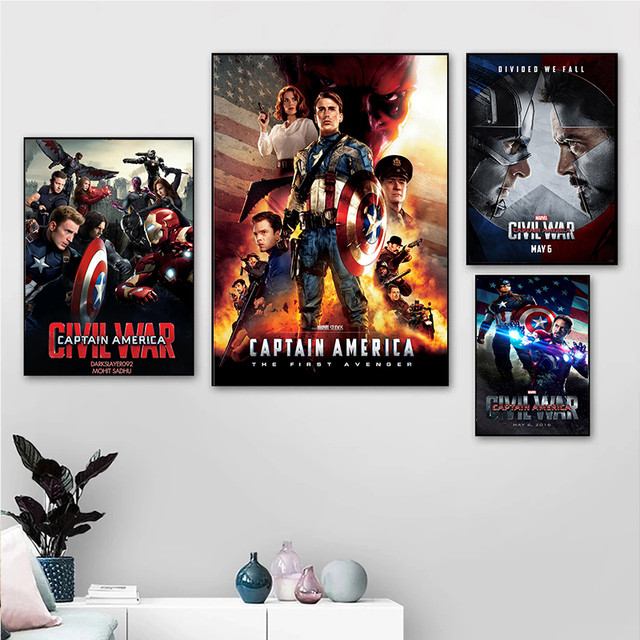 Obrazy na płótnie Marvel Avengers: Iron Man i Kapitan Ameryka - dekoracja ściany do salonu - Wianko - 3