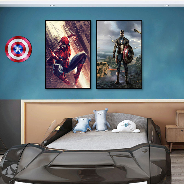 Obrazy na płótnie Marvel Avengers: Iron Man i Kapitan Ameryka - dekoracja ściany do salonu - Wianko - 7