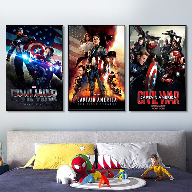 Obrazy na płótnie Marvel Avengers: Iron Man i Kapitan Ameryka - dekoracja ściany do salonu - Wianko - 5