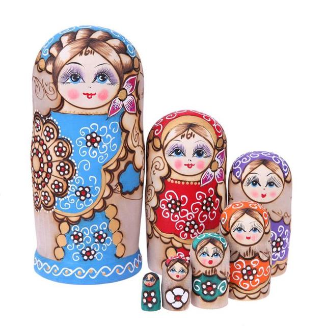 Drewniane Matryoshka lalki rosyjskie dla chłopców i dziewczynek w różnym stylu z życzeniami na Nowy Rok - Wianko - 21