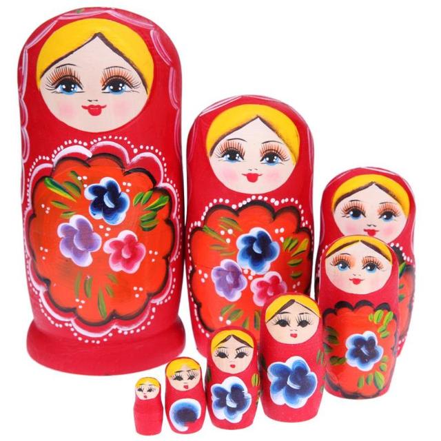 Drewniane Matryoshka lalki rosyjskie dla chłopców i dziewczynek w różnym stylu z życzeniami na Nowy Rok - Wianko - 19