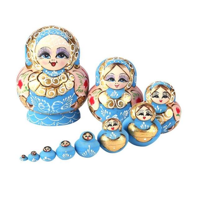Drewniane Matryoshka lalki rosyjskie dla chłopców i dziewczynek w różnym stylu z życzeniami na Nowy Rok - Wianko - 25