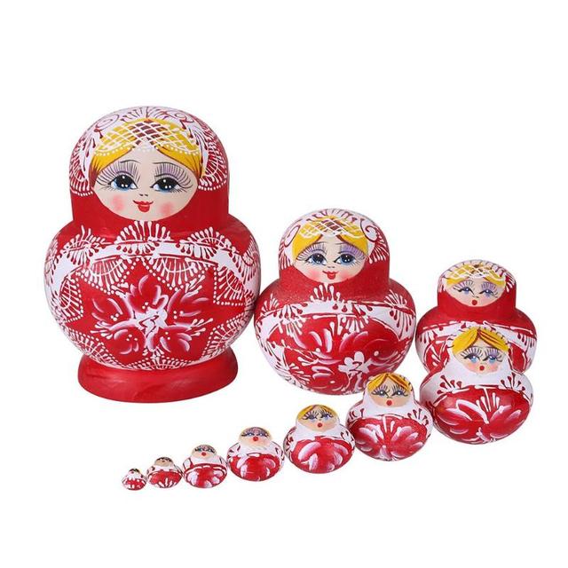 Drewniane Matryoshka lalki rosyjskie dla chłopców i dziewczynek w różnym stylu z życzeniami na Nowy Rok - Wianko - 27