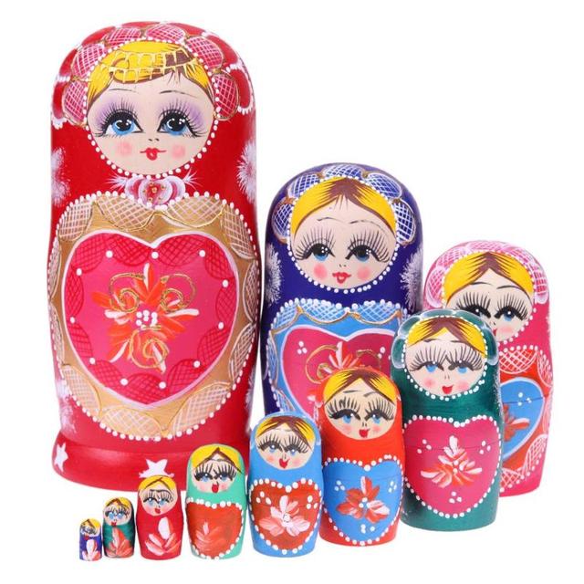 Drewniane Matryoshka lalki rosyjskie dla chłopców i dziewczynek w różnym stylu z życzeniami na Nowy Rok - Wianko - 16
