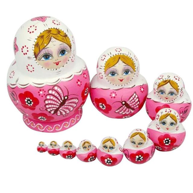 Drewniane Matryoshka lalki rosyjskie dla chłopców i dziewczynek w różnym stylu z życzeniami na Nowy Rok - Wianko - 32