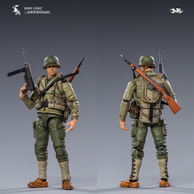 Figurka wojskowa 1/18 WWII War Series - zestaw 5 sztuk amerykańskich, niemieckich i radzieckich żołnierzy JOYTOY - Wianko - 22