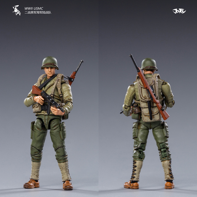 Figurka wojskowa 1/18 WWII War Series - zestaw 5 sztuk amerykańskich, niemieckich i radzieckich żołnierzy JOYTOY - Wianko - 20