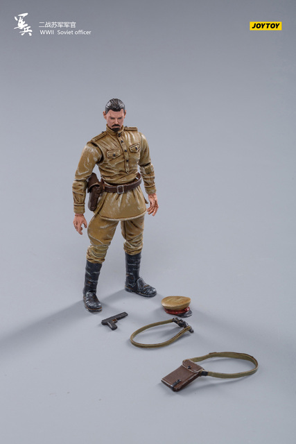 Figurka wojskowa 1/18 WWII War Series - zestaw 5 sztuk amerykańskich, niemieckich i radzieckich żołnierzy JOYTOY - Wianko - 26