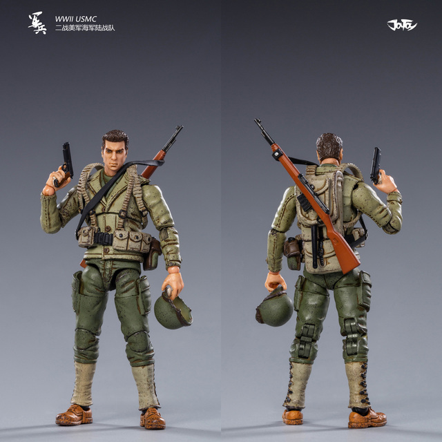 Figurka wojskowa 1/18 WWII War Series - zestaw 5 sztuk amerykańskich, niemieckich i radzieckich żołnierzy JOYTOY - Wianko - 21