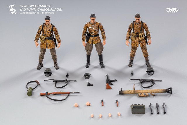 Figurka wojskowa 1/18 WWII War Series - zestaw 5 sztuk amerykańskich, niemieckich i radzieckich żołnierzy JOYTOY - Wianko - 24