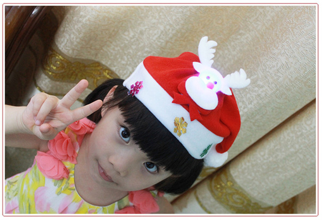 Kreskówkowy świecący kapelusz Bożonarodzeniowy dla dzieci - uroczysta dekoracja z Mikołajem dla rodziców i dzieci - Wianko - 10