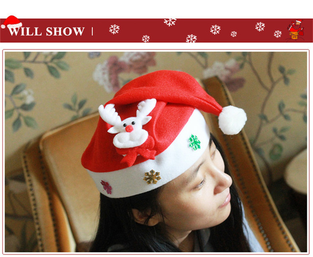 Kreskówkowy świecący kapelusz Bożonarodzeniowy dla dzieci - uroczysta dekoracja z Mikołajem dla rodziców i dzieci - Wianko - 7