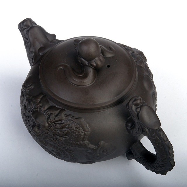 Dzbanek na herbatę Yixing o pojemności 360ml z purpurowej gliny - oryginalny chiński czajniczek do ceremonii parzenia herbaty Kung Fu - Wianko - 5