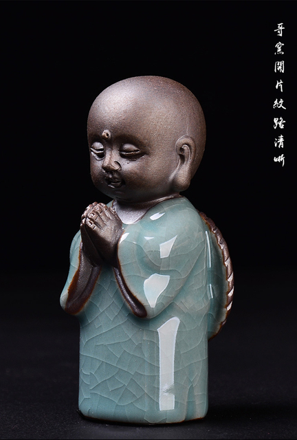 Ceramiczna doniczka na kwiaty w stylu chińskim - Mini Monk - figurka zwierzątka Zen do dekoracji wnętrz - Wianko - 5
