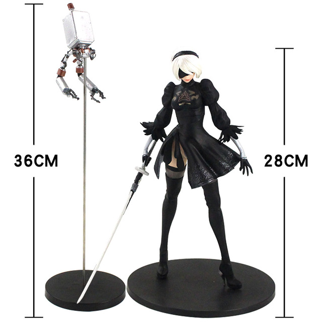 Figurka NieR Automata 2B Yorha nr 2 typ B 2B i Pod Robot DX Ver. z mieczem 28cm - Wianko - 4