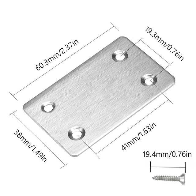 10 szt. Proste półki narożne ze stali nierdzewnej 60x38mm - Wianko - 6