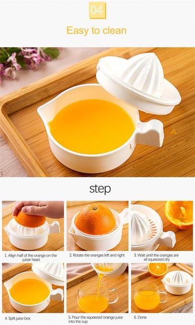 Wyciskarka do cytrusów i owoców - przenośna, plastikowa, pomarańczowa, wielofunkcyjne narzędzie kuchenne - Wianko - 11
