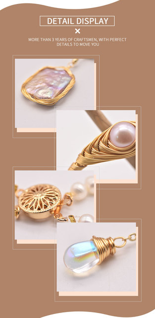 Naszyjnik z mosiądzu, galwanicznie pozłacany, inkrustowany cyrkoniami i perłą słodkowodną w kształcie słonecznika - Wianko - 12