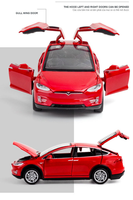 Zabawkowy samochód dla dzieci Tesla MODEL S 1/32, dźwięk i światło, otwierane drzwi, wykonany ze stopu cynku, prezent - Wianko - 16
