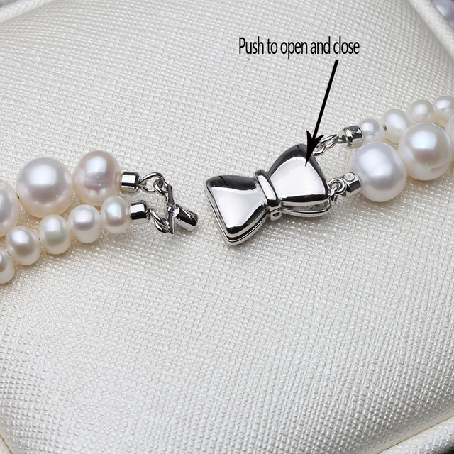 Śliczna bransoletka damskie z naturalnymi srebrnymi perłami - prezent na rocznicę ślubu - Wianko - 2