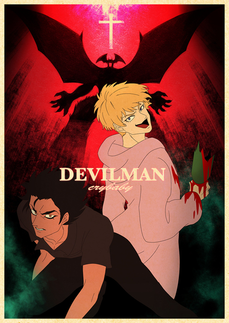Plakat Anime Devilman Crybaby - wysoka jakość 4K na papierze Kraft, idealny do dekoracji wnętrza ściany - Wianko - 7