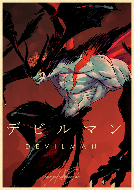 Plakat Anime Devilman Crybaby - wysoka jakość 4K na papierze Kraft, idealny do dekoracji wnętrza ściany - Wianko - 12