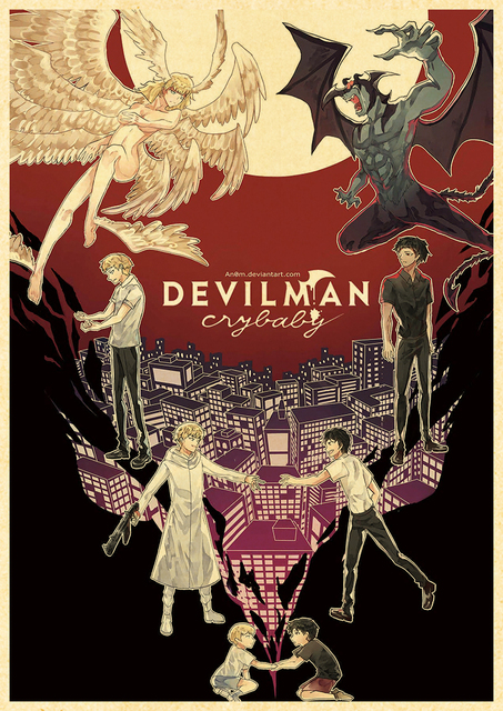 Plakat Anime Devilman Crybaby - wysoka jakość 4K na papierze Kraft, idealny do dekoracji wnętrza ściany - Wianko - 14