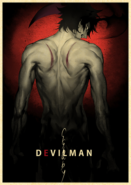 Plakat Anime Devilman Crybaby - wysoka jakość 4K na papierze Kraft, idealny do dekoracji wnętrza ściany - Wianko - 13